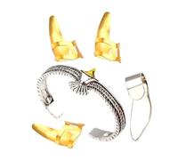 TEMPNAP Finger Bracelet Playing for Nail and Guitar Protection Acoustic Adjustable Metal Picks Set with Golden Learners