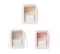 TEMPNAP Floral Balloon Packing Box Pvc Portable Flower Packaging Box with Single Side Window and Handle Suitable for Wedding or Presentation