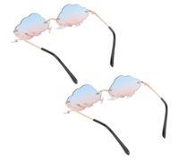 TEMPNAP Frameless Cloud Sunglasses Comfortable to Wear 2pcs Stylish Metal and PC Material Creative Rimless Design for Women Practical for Dancing and Winter Parties for Disco