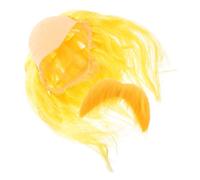 TEMPNAP Funny Bald Cap with Wig and Beard for Men Realistic Yellow Bald Head Costume Accessory for Halloween and Cosplay Parties Humorous Design for Instant Laughter and Comfort