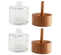 TEMPNAP Glass Diffuser Bottles 50ml Reed Diffuser Vases Round Empty Essential Oil Jar for Home Bathroom Decor 2pcs Set