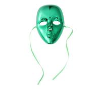 TEMPNAP Green Full Face Carnival Mask with Flexible Band, Tough Plastic for Adults, for Halloween Party and Fancy Dress Ball