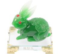 TEMPNAP Green Rabbit Figurine Desktop Bunny Ornament Creative Home Decor for Office Restaurant Bar Countertop and Doll House Artistic Spring Festival Decoration with Delicate Design