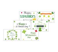 TEMPNAP Greeting Card with Envelopes Message Cards Paper with Blessing Words Can Be DIY with Stickers Delicate Pattern Creative Design Chic St Patrick's Day Theme St Patrick's Day Party