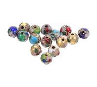 TEMPNAP Handpainted Alloy Enamel Charms Bulk with Effortless Assembly, Multi-Colored Flower Beads for Crafting Jewelry and Special Occasion Ornaments, Handmade Beads Charm Random Color