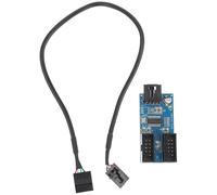 TEMPNAP High Performance USB 2.0 Extension Hub Splitter with 9-pin Connector for Motherboard, Easy to Install Blue Pcb USB Header Extension Cable for Desktop PC
