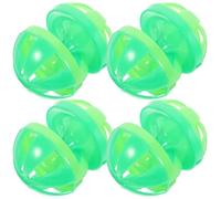 TEMPNAP Interactive Cat Ball Beautiful Colourful Balls with Double Bells 4pcs Plastic Material Fun and Chic and Trust Building Random Color Cat Supplies for Indoor Play