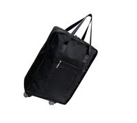 TEMPNAP Large Capacity Folding Travel Duffel Bag with Oxford Fabric, Handheld Rolling Suitcase with 360° Wheels, Black Large Sports and Hiking Storage Bag for Weekend Trips