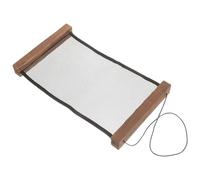 TEMPNAP Large Earring Organizer Hanging Earring Organizer 11.79x7.07x1.18in Wood and Mesh Grid Fabric Rectangular Creative Design Stable Convenient Display for Jewelry Storage