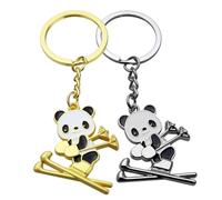TEMPNAP Lovely Skiing Panda Key Chains Cute Cartoon Style 2pcs with Alloy Material Keychain Pendant Or Bag Pendant for Everyday Use and Decoration