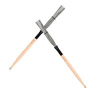 TEMPNAP Maple Wood Drum Stick Brush Pair Double-headed Wire Drum Brushes for Jazz and Percussion Wood Handle Drumsticks and Performance