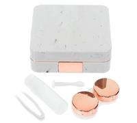 TEMPNAP Marble Glasses Case Contacts Lens Case Small Lens Holder for Travel Makeup Box Portable for Daily Use