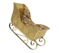 TEMPNAP Metal Mini Christmas Sleigh Ornament Vintage Inspired Iron Candy Dish Decorative Figurine for Desktop Shelf Mantel Holiday Home Office Decor Compact Xmas Santa Sleigh