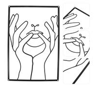 TEMPNAP Modern Minimalist Iron Wall Art Decor Bedroom Hanging Sculpture Abstract Female Line Character Design for Indoor Outdoor Wall Decoration Black Metal Pendant for Living and Office