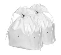 TEMPNAP Money Bags Wedding Handbags Bridal Satin 2pcs White with Drawstring and Strap Heart Shaped Elegant and Ceremony Keepsakes for Western Weddings