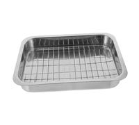 TEMPNAP Multi-Purpose Stainless Steel Oven Tray with Rack Food-Safe Smooth Surface Baking Pan for Desserts and Cakes Easy-Clean Kitchen Ovenware Space-Saving Stackable Roasting Tray for