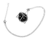 TEMPNAP Natural Crystal Pendant Necklace Hollow Metal Net Design Chain Unique Style for Men and Women Durable and Elegant for Loved Ones