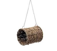 TEMPNAP Natural Hanging Hammock Hut for Birds and Guinea Pigs, Comfortable to Live, No Harms to Pets, Coffee Colour, for Winter Use a Warm Bird Platform or Parrot Perch
