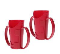 TEMPNAP Nosey Cup Plastic 2Pcs with Dual Handles for Elderly Adults Antileak Controlled Sip Mug for Hospital Rehabilitation and Dysphagia Support Red
