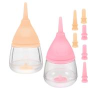 TEMPNAP Nursing Bottle Feeding Kit High Temperature Resistant with Silicone Nipples 2 Sets and Easy Cleaning Milk Bottles Controlled Flow Kitten and Puppy for Newborn Kittens and Puppies