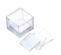 TEMPNAP Optical Glass Microscope Cover Slips with 100 Pieces Per Box 100 Pieces Square Glass Coverslips Kit for Optical Microscope Suitable for Observed Objects in Laboratory Use