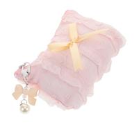 TEMPNAP Portable Bow Makeup Bag Cute Polyester Cosmetic Organizer for Travel Skincare and Daily Use Spacious Stylish Design with Smooth Zipper for Toiletries and Beauty Products