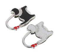 TEMPNAP Portable Cat Purse Hook for Desk, Heavy-Duty Metal Folding Handbag Holder with Creative Design, Table Bag Hanger for Home, Office, and Travel, 2Pcs Silver Black