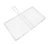 TEMPNAP Portable Stainless Steel Bbq Grilling Basket with Humanized Handle for Fish and Vegetables Suitable for Outdoor Barbecue and Camping, Sturdy Fish Grill Rack for Meat and Shrimp