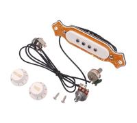 TEMPNAP Prewired Yellow 4 String Cigar Box Guitar Soundhole Pickup with Volume Tone Control Knob, Plastic and Metal Material, Excellent Durability, Includes Two Mounting Screws for Folk