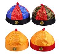 TEMPNAP Qing Dynasty Creative Performance Hats Braids for Babies 2-10 Months Cosplay Props Set of 4 Funny Drama Supply Caps