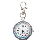 TEMPNAP Quartz Keychain Hanging Watch Blue Crystal Pocket Watch 304 Stainless Steel Unisex Suitable for Travel and Daily Use
