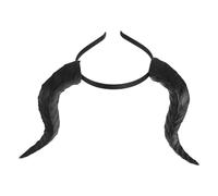 TEMPNAP Removable Black Antelope Horn Headband Gothic Demon Horns Hairband Lightweight PU for Halloween Costume Cosplay Party Fits
