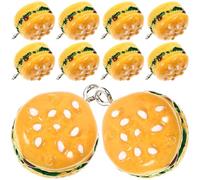 TEMPNAP Resin Hamburger Charms 10pcs with Stylish Creative Design Portable and Not Easy to Deform for DIY Ornament and Suitcase Hanging Decoration