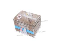 TEMPNAP Retro Nautical Wooden Treasure Chest Small Storage Box for Jewelry and Keepsakes Beach Decor Vintage Ocean Style Trinket Organizer