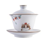 TEMPNAP Retro Style Ceramic Tea Cup for Tea Ceremony and Home Use Traditional Chinese with Delicate and Smooth Finish and Decorative Display
