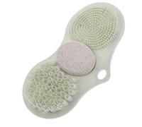 TEMPNAP Shower Foot Scrubber Mat with Pumice Stone and Non-Slip Suction Cups, Green Portable Foot Massage Pad for Travel and Dead Skin Removal, Suitable for Men