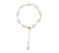 TEMPNAP Simple Freshwater Pearl Charm Bracelet for Women Adjustable Plated Elegant Jewelry for Parties Travel and Daily Wear Chic and Unique Accessory for Every Occasion