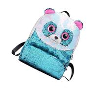 TEMPNAP Sky-blue Animal Backpack with Mini Size and Sparkly Sequin Design, Stylish Pu Material Cartoon Character Bag for Shopping and Festivals