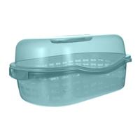 TEMPNAP Small Blue Plastic Colander with Lid, Dual-Layer Kitchen Strainer Basket for Fruit, Vegetable Draining and Bottle Drying, Multipurpose PP Drain Basin and Storage Organizer for Home