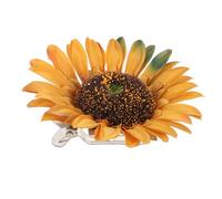 TEMPNAP Sunflower Curtain Holdback Clip No-drill Installation Drapery Holdbacks for Living Rooms Yellow Metal and Fabric Natural Countryside Style Easy to Maintain Window Curtain Ties