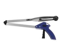 TEMPNAP Trash Picker Grabber Clip Foldable Tool with Multi-Shape Object Holding Blue Long Handle for Beach and Household Waste Collection