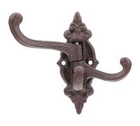 TEMPNAP Triple Robe Hook Hanger Wall Hook 5.50x5.50x0.98inch Cast Iron Vintage Style Rotating Arms Space Saving Design for Bedroom and Outdoor