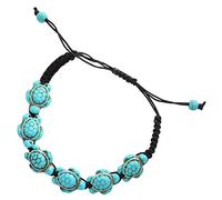 TEMPNAP Turquoise Turtle Bracelet for Women Handmade Braided Wrist Jewelry Stretch Design for Easy Wear Minimalist Sea Turtle Accessory Special Occasions