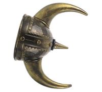 TEMPNAP Viking Horned Hat Golden Plastic Medieval Cap for Adult Men