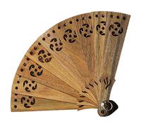 TEMPNAP Vintage Mini Folding Fan Pendant Ornament Handcrafted Hanging Decor Elegant Retro Design for Home Car Party Decoration Lightweight and Durable Wood Folding Fan Decor