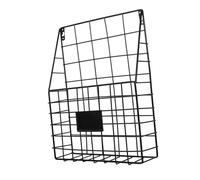 TEMPNAP Wall Mounted Magazine Rack Black Mesh Book Organizer Wall Hanging Storage Holder for Office Classroom Home Space-saving Iron Frame for Books Files Newspapers