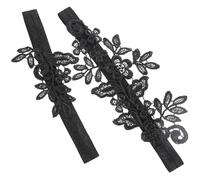 TEMPNAP Wedding Lace Garter for Bride in Black Elastic Cloth Material, One Set for Wedding Ceremony and Reception, Elegant Bridal Leg Garter