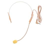 TEMPNAP Wired Headset Microphone for Voice Amplifier, Flesh Tone Boom Mic with Over-ear Hook, Omnidirectional Headworn Microphone for Teachers, Presenters and Seniors