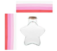 TEMPNAP Wishing Bottle Star Shape Glass Storage Jar with Origami Papers Mini Bottles with Cork Art and Desktop Decoration for Home Décor