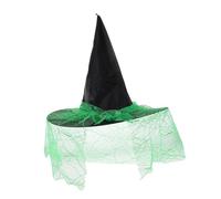 TEMPNAP Witch Hat with Mesh Veil Comfortable Wide Brim Headwear for Halloween Cosplay Parties Stylish Accessory for Costume Events Detailed Craftsmanship Unique Adult Witch Costume